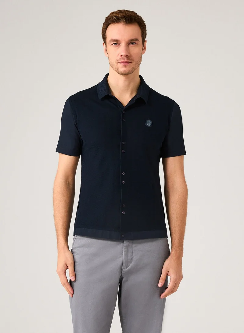 Theodore The Jacquard Hybrid Polo Shirt